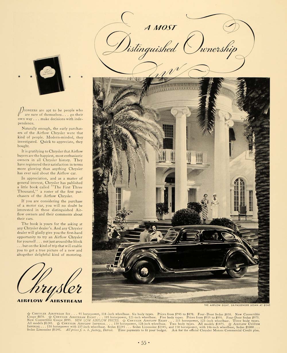 1935 Ad Chrysler Airstream Six