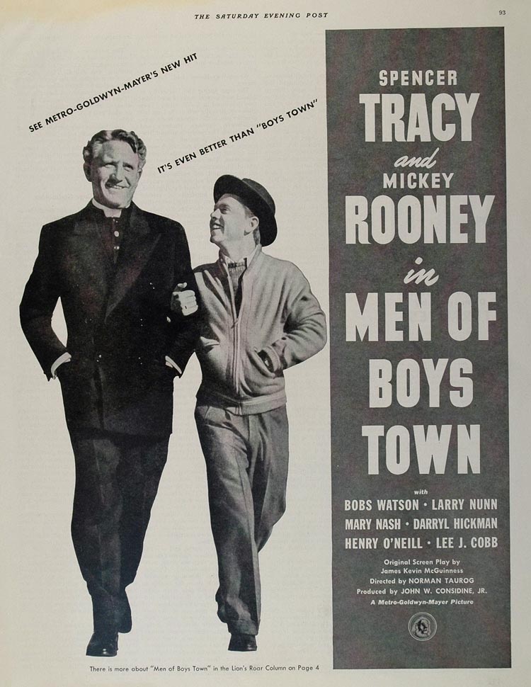  of Boys Town Mickey Rooney Spencer Tracy Actors Metro Goldwyn