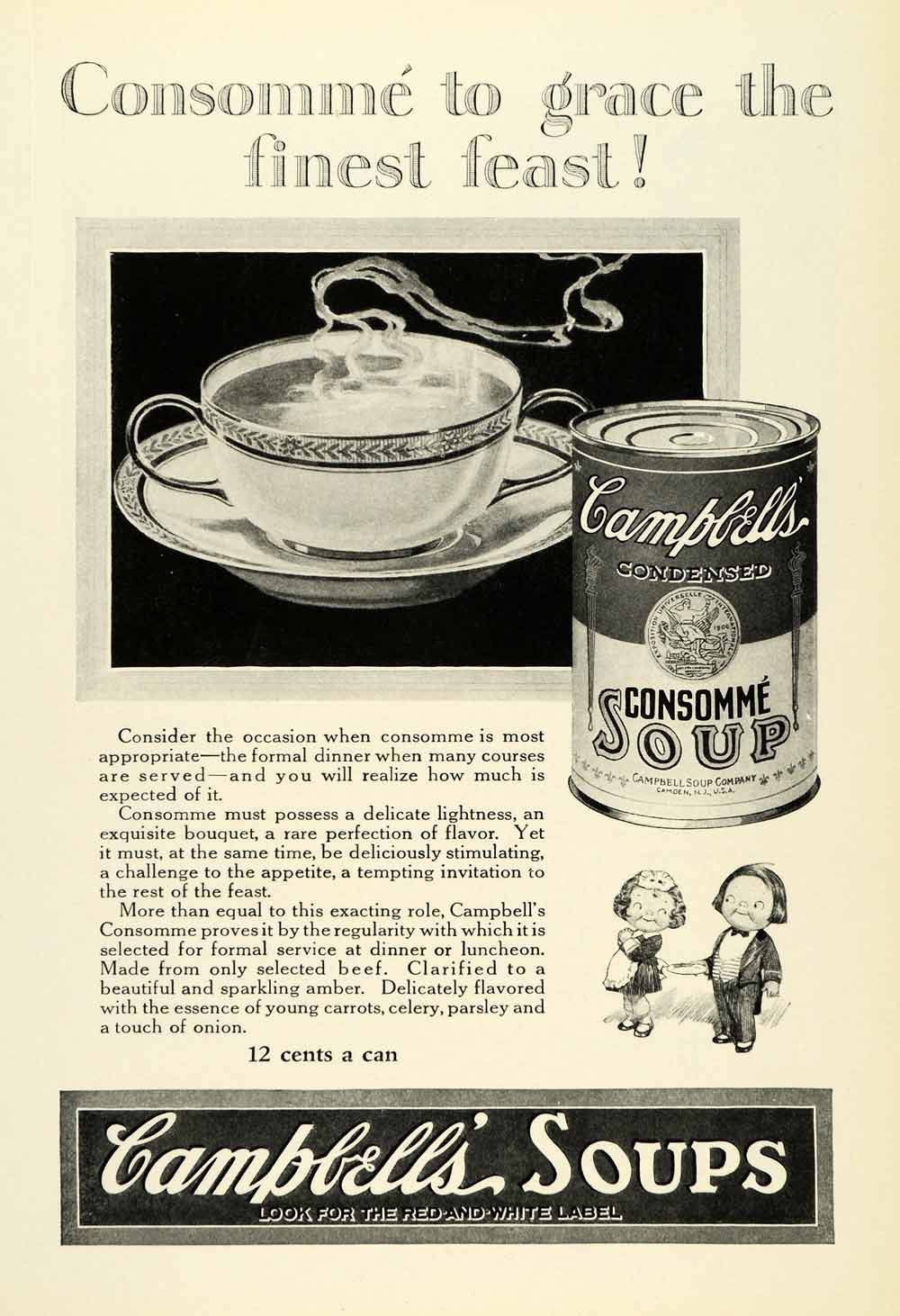 1925 Ad Campbell's Consomme Soup Joseph Advertising Food Advertisement