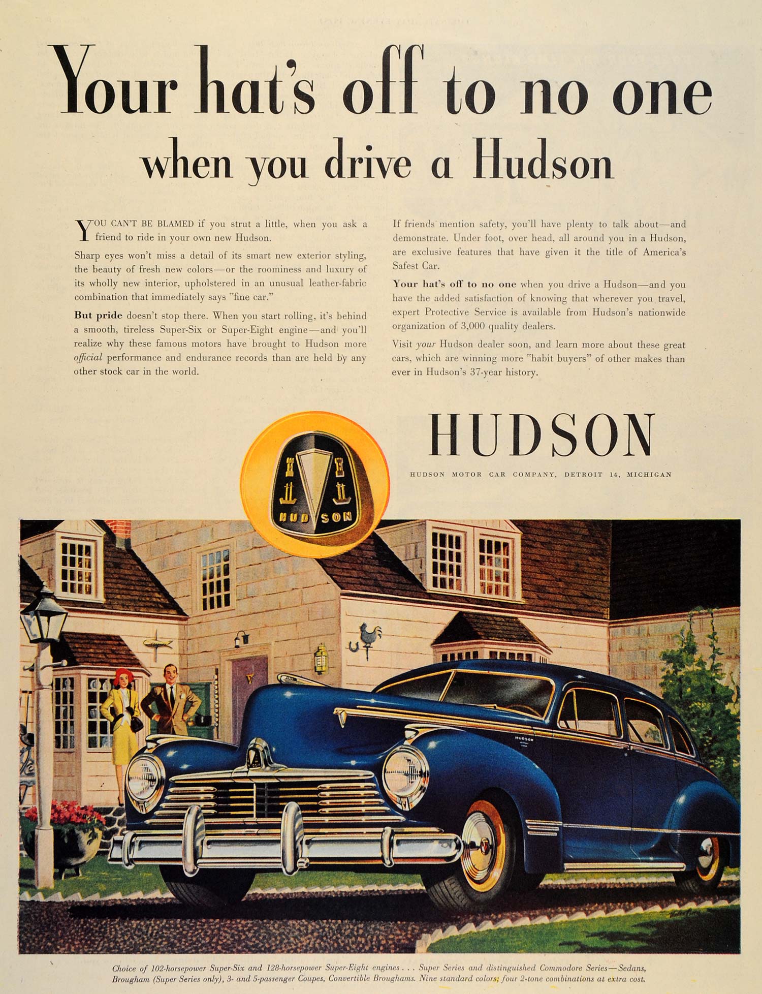 1947 Ad Hudson Car Comp