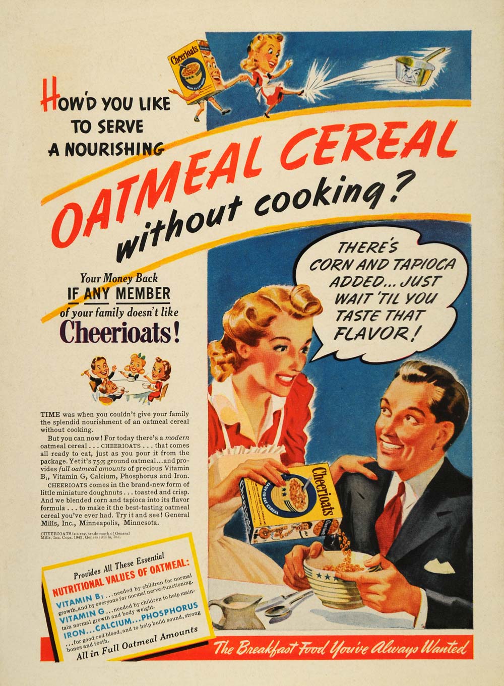  ad cheeriots cereal general mills breakfast wife original advertising