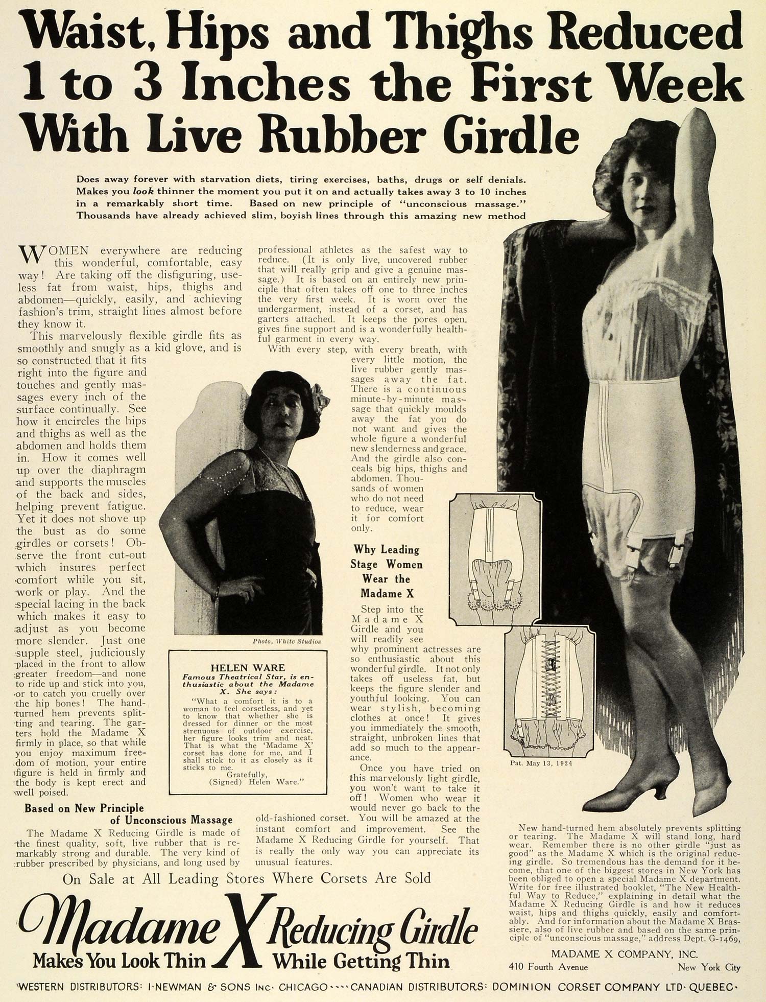  Reducing Rubber Girdle Celebrity Stage Film Actress Helen Ware