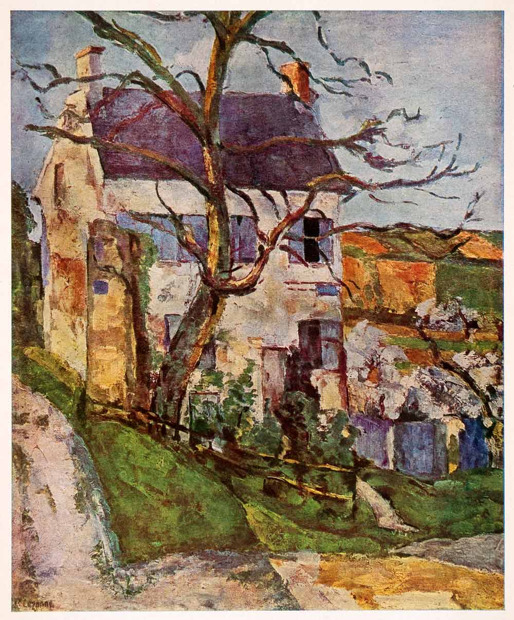   Landscape House Fall Tree Paul Cezanne Painting Art Postimpressionism
