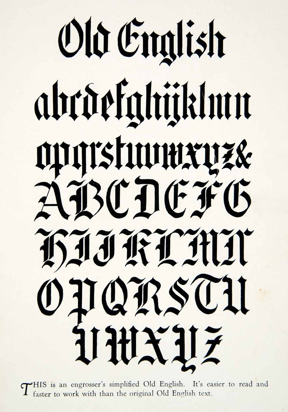 1928 Print Old English Typography Graphic Design Style Decorative