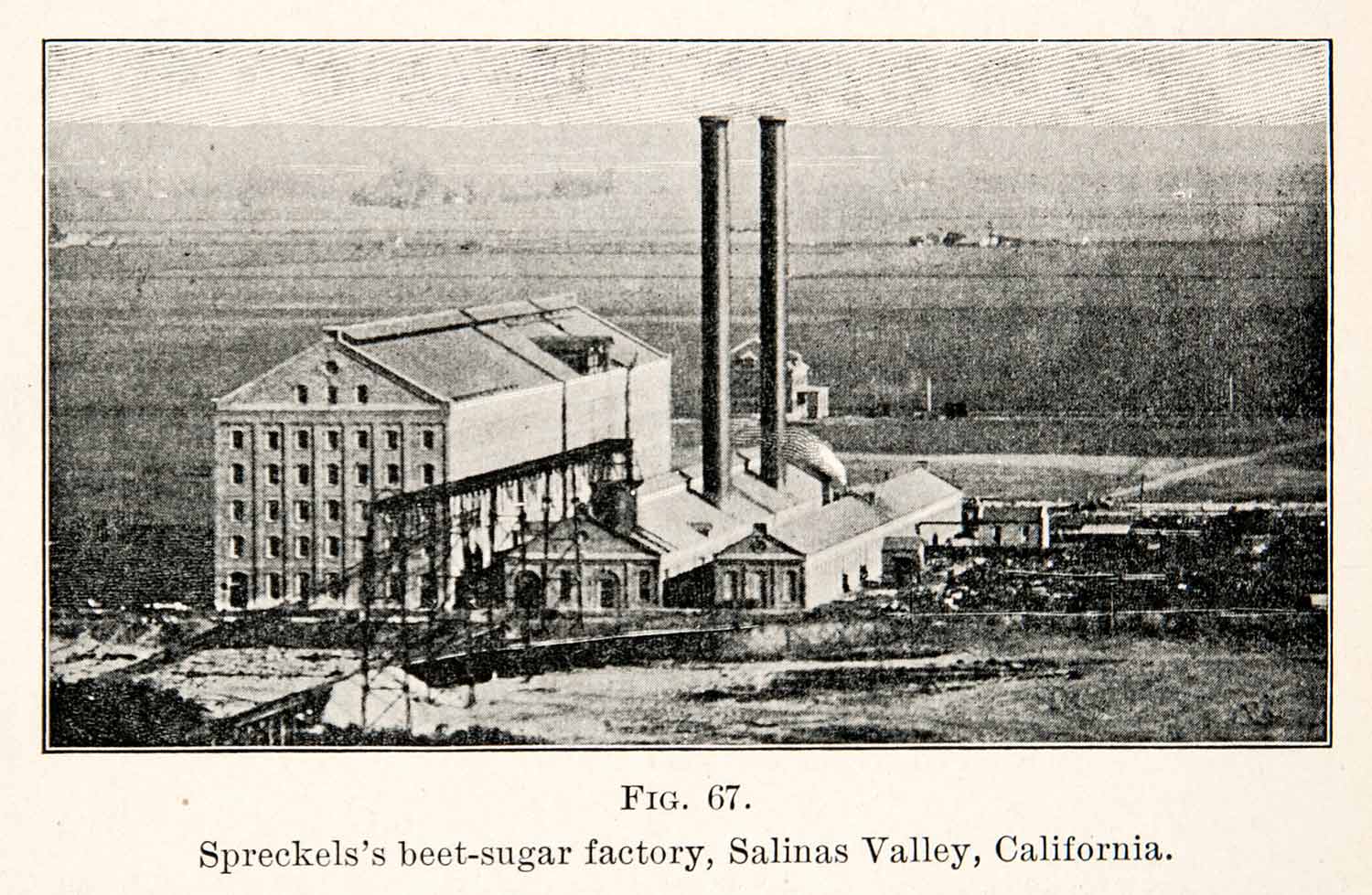 1908 Print Spreckels Beet Sugar Factory Salinas Valley California Claus